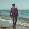What to Wear at a Summer Wedding: Purple Suit for Regal Elegance