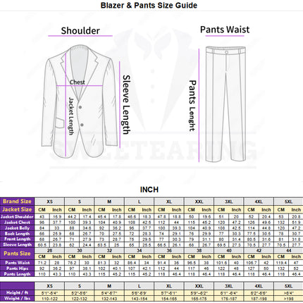 Sweetearing 3 Piece Mens Suit Slim Fit Solid Peak Lapel Suit