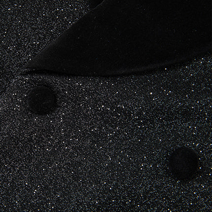 Men's 2-Piece Starry Black Smoking Suit