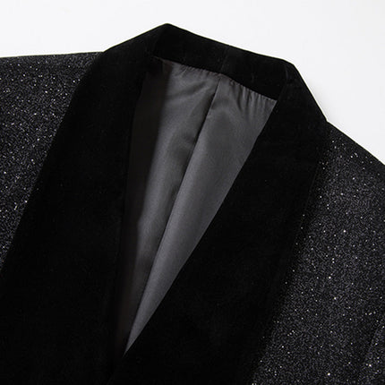 Men's 2-Piece Starry Black Smoking Suit