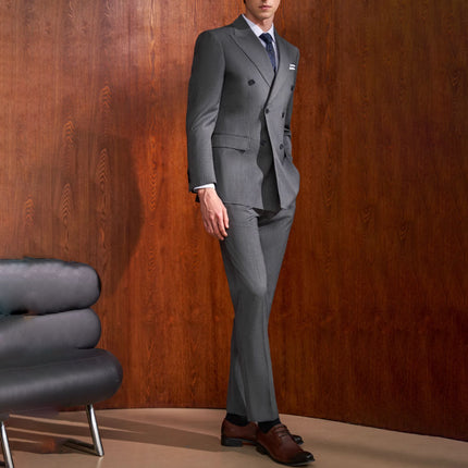 Formal Men's 2 Pieces Mens Suit Peak Lapel Flat (Blazer+Pants)