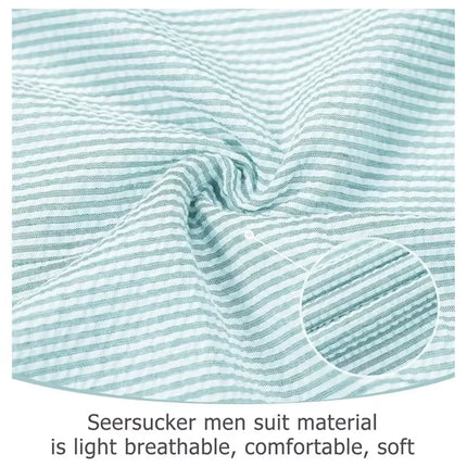 Men's Summer Striped Seersucker 2 Piece Suits