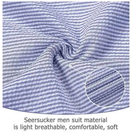 Men's Summer Striped Seersucker 2 Piece Suits