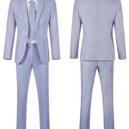Men's Summer Striped Seersucker 2 Piece Suits