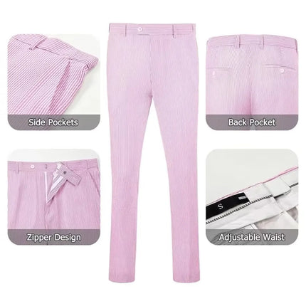 Men's Summer Striped Seersucker 2 Piece Suits