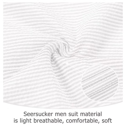 Men's Summer Striped Seersucker 2 Piece Suits