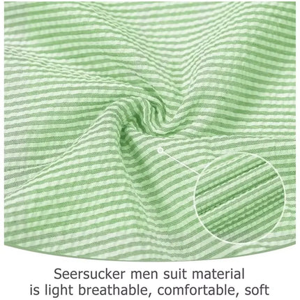 Men's Summer Striped Seersucker 2 Piece Suits