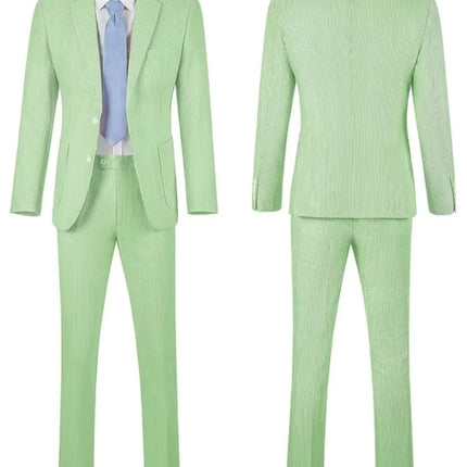 Men's Summer Striped Seersucker 2 Piece Suits
