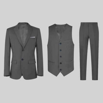 Business Men's 3 Pieces Mens Suit Peak Lapel Solid Tuxedos