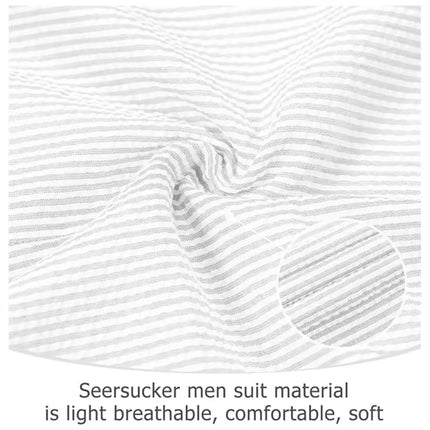 Men's Summer Striped Seersucker 2 Piece Suits