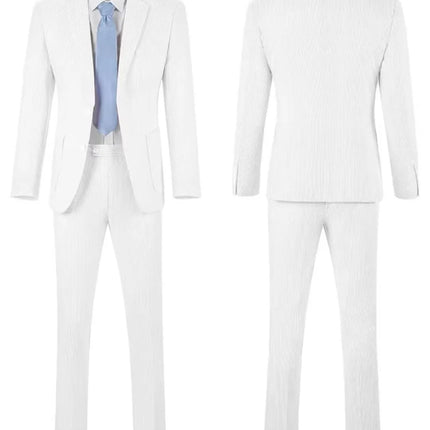 Men's Summer Striped Seersucker 2 Piece Suits