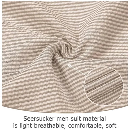 Men's Summer Striped Seersucker 2 Piece Suits