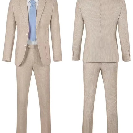 Men's Summer Striped Seersucker 2 Piece Suits