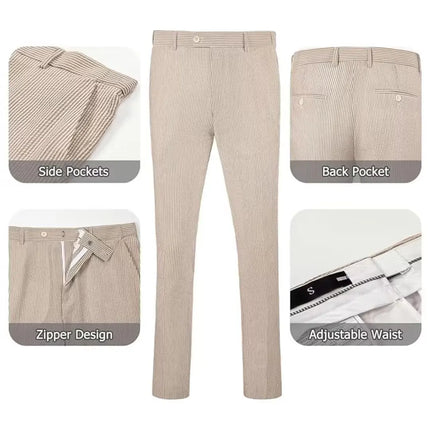 Men's Summer Striped Seersucker 2 Piece Suits