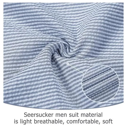 Men's Summer Striped Seersucker 2 Piece Suits