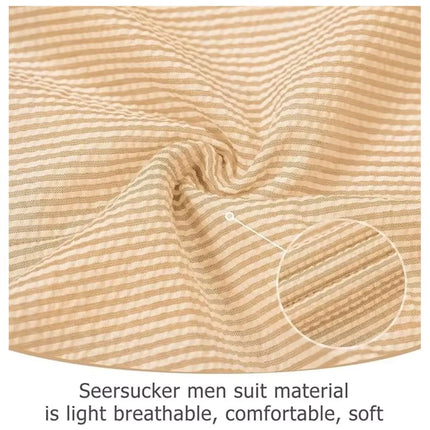 Men's Summer Striped Seersucker 2 Piece Suits