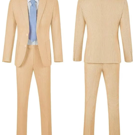 Men's Summer Striped Seersucker 2 Piece Suits