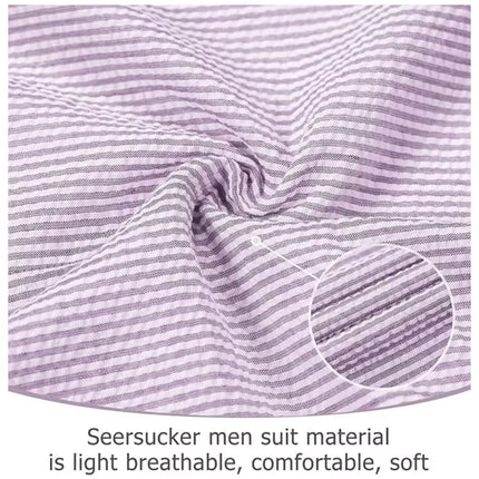 Men's Summer Striped Seersucker 2 Piece Suits
