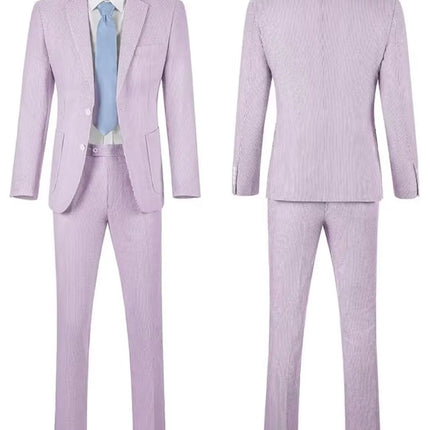 Men's Summer Striped Seersucker 2 Piece Suits