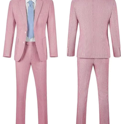 Men's Summer Striped Seersucker 2 Piece Suits
