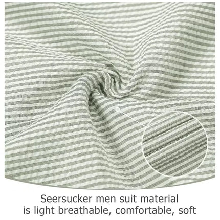 Men's Summer Striped Seersucker 2 Piece Suits