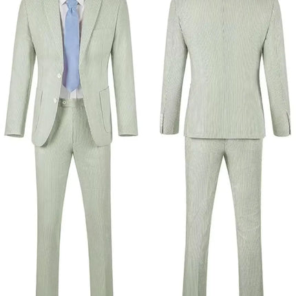 Men's Summer Striped Seersucker 2 Piece Suits