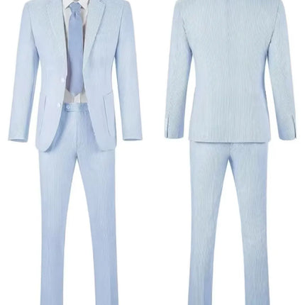Men's Summer Striped Seersucker 2 Piece Suits