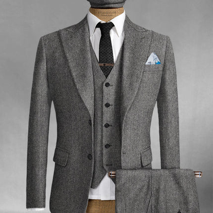 Thomas Shelby Peaky Blinders Vintage Gray Tweed Suit