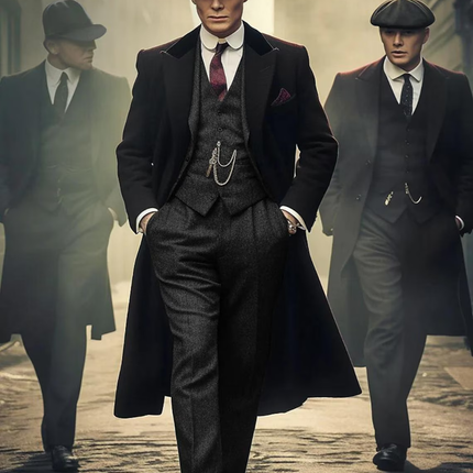 Thomas Shelby Peaky Blinders Vintage Gray Tweed Suit