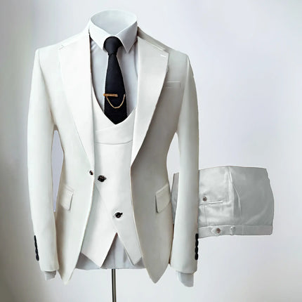 Sweetearing Formal Men's Suits Slim Fit 3 Pieces Notch Lapel Tuxedos Prom Suit