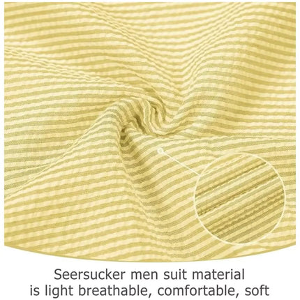 Men's Summer Striped Seersucker 2 Piece Suits