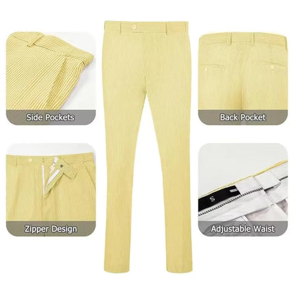 Men's Summer Striped Seersucker 2 Piece Suits