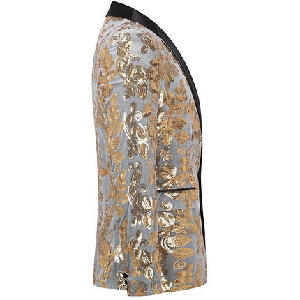 Men's Luxury Velvet Gold Embroidered Tuxedo 4 Color Tuxedo sweetearing  Tuxedos, Formalwear, Wedding suits, Business suits, Slim-fit suits, Classic suits, Black-tie attire, Dinner jackets, Prom suits
