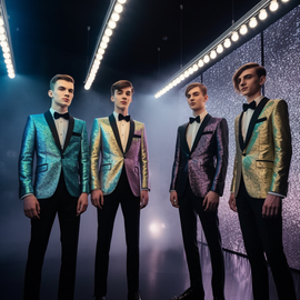 Shine Bright in SWEETEARING's Men's Fashion Gradient Sequined Tuxedo Suit