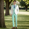 Refreshing Elegance: The White and Mint Green Suit