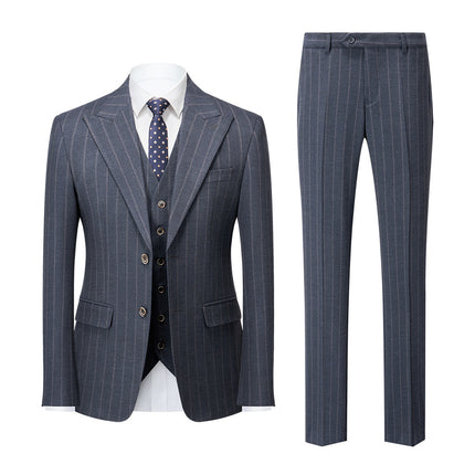 Men's Casual  Slim Striped 3-Piece Suits