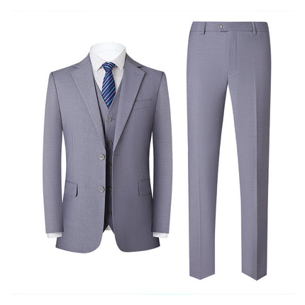 Men's Slim Fit Business Casual Suits Set 3-Piece