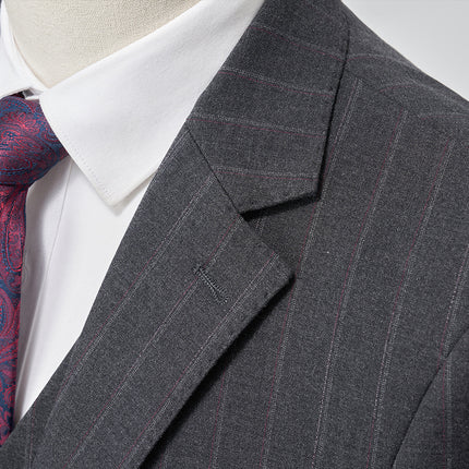 Men's 3-Piece Two Button Fashionable Striped Suit