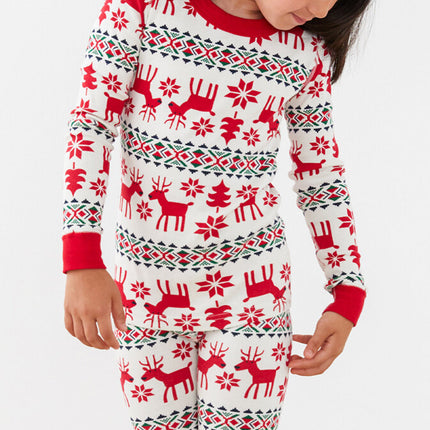 Matching Family Christmas Pajamas Classic Deer Print Pajamas Dog Pjs