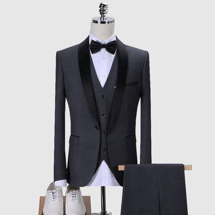 Men's Suit 3-Piece Wedding Suit 3 Colors (Blazer + Vest + Pants)