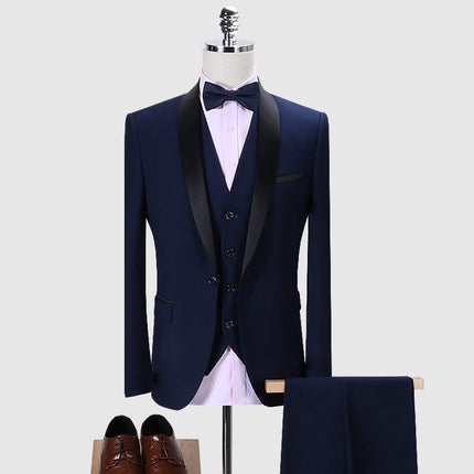 Men's Suit 3-Piece Wedding Suit 3 Colors (Blazer + Vest + Pants)