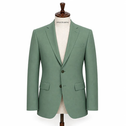 Sweetearing Men’s Sage Green Blazer – Two-Button Suit Jacket for Weddings & Special Occasions