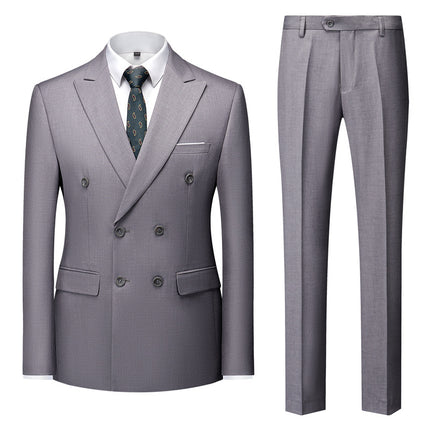 Casual Men's Suit Slim Fit Double Breasted 2 PieceBusiness Tuxedos Business Occasions:  Everyday workwear. Business meetings. Social Gatherings:  Parties and events. Weddings. Special Events:  Graduation ceremonies. Award ceremonies. Casual Moments:  Weekend gatherings. Casual dates. Entertainment Events:  Stage performances. Concerts or theaters. 