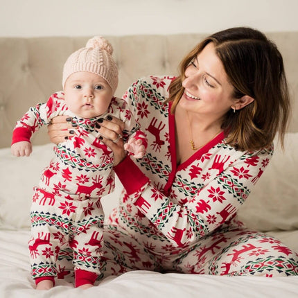 Matching Family Christmas Pajamas Classic Deer Print Pajamas Dog Pjs