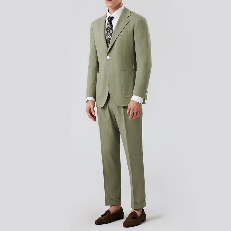Piece Men's Slim Fit Suit Sage Green Suit for Wedding – sweetearing