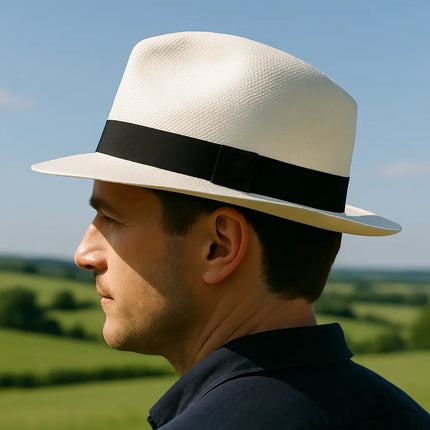 Classic Handmade Panama Hat Black Band Replica