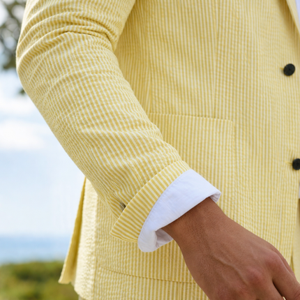 Men's Summer Beach Wedding Suits Lightweight Seersucker 2 Piece Suits