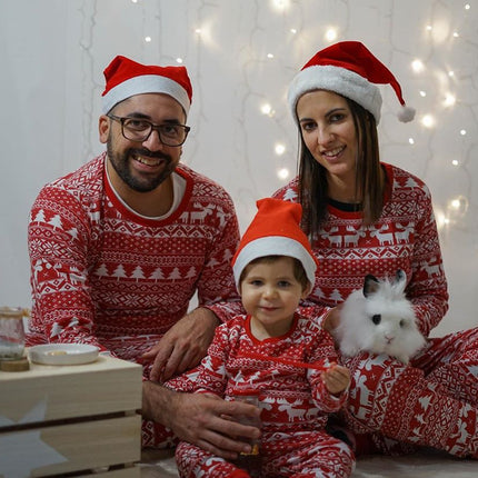 Matching Family Christmas Pajama with Tree Reindeer Snowflakes Print Pjs Set
