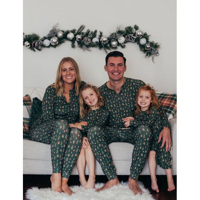 Green Christmas Tree Matching Family Christmas Pajamas-Dog Pajamas Included