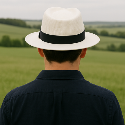 Classic Handmade Panama Hat Black Band